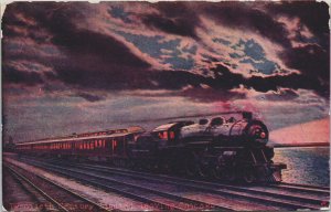 Twentieth Century Limited Train Leaving Chicago Illinois Postcard C157