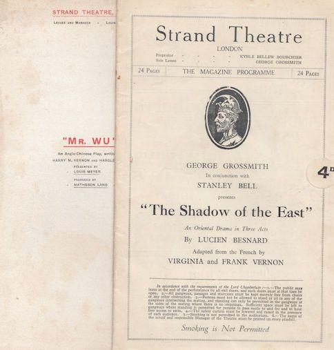 Mr Wu Strand Shadow Of The East 2x The Strand Asian Theatre Programme s