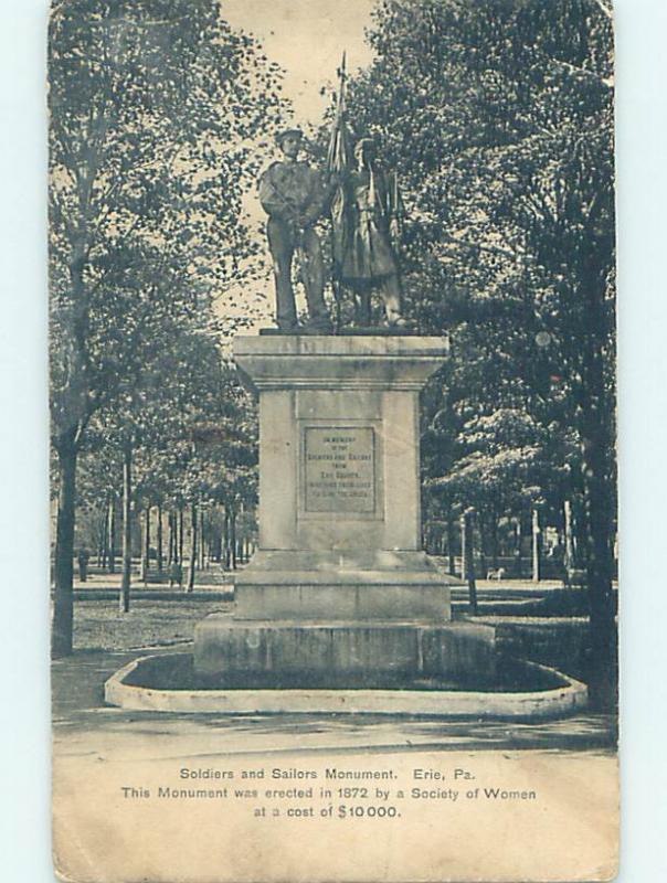 Pre-1907 MONUMENT Erie Pennsylvania PA A2104