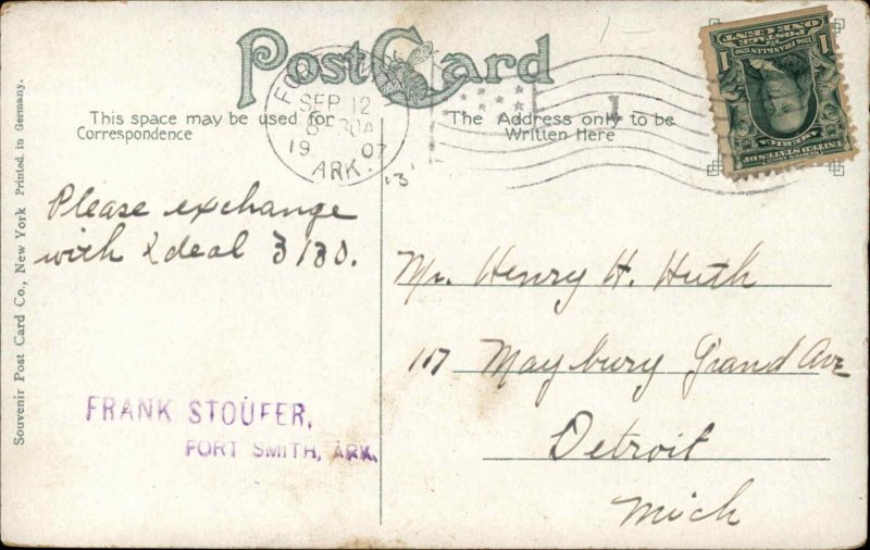 Fort Smith Arkansas AR Pavilion Electric Park c1910 Vintage Postcard