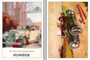 2~4X6 Modern Postcards HUMBER & HUMBERETTE CARS Repro Vintage Auto Advertising