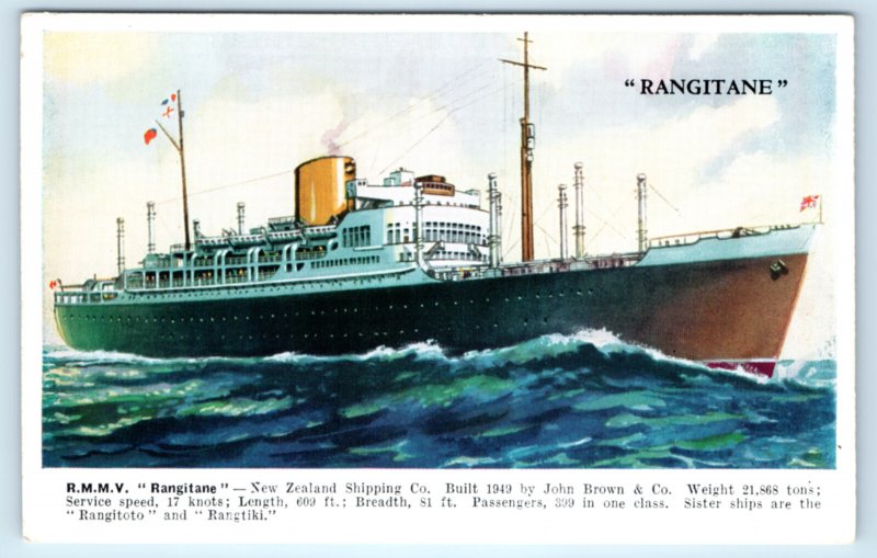 Ship New Zealand Shipping Company Rangitane Postcard