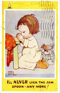 I'll never lick the jam spoon anymore.       Artist Signed: Mabel Lucie Attwell