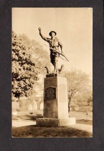 ME Doughboy Civil War Statue Men of Lincoln Maine RRRP RP Real Photo Postcard