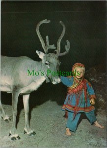 Norway Postcard - A Lapp Child With a Reindeer   RR10967
