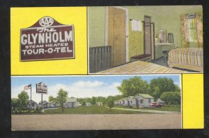 KENOSHA WISCONSIN GLYNHOLM TOUR O TEL MOTEL INTERIOR ADVERTISING POSTCARD