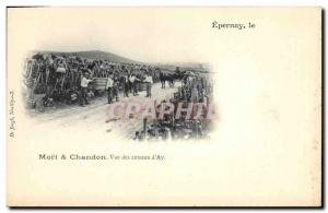 Old Postcard Epernay Champagne Moet & Chandon view of the hills & # 39Ay