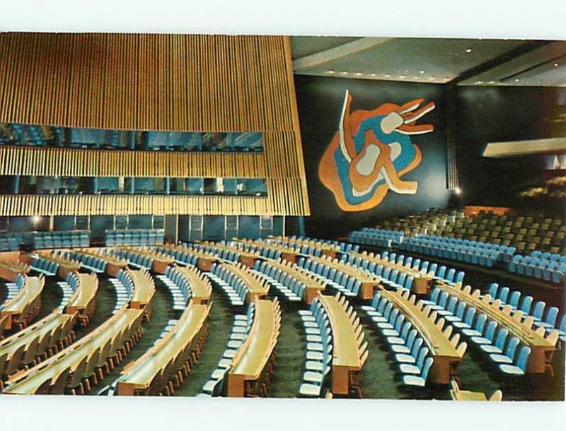 Vintage Postcard United Nations General Assembly Hall New York  # 1149