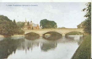 Worcestershire Postcard - Bridge & Church - Evesham - Ref TZ1563