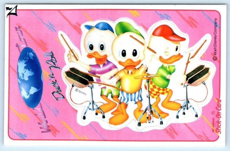 2 Sticker Postcards DISNEY DUCK 'N ROLL ~ Goofy & Huey, Dewey & Louie 4x6 