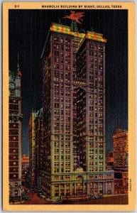 Magnolia Building By Night Dallas Texas Skyscraper Towers Illumination Postcard