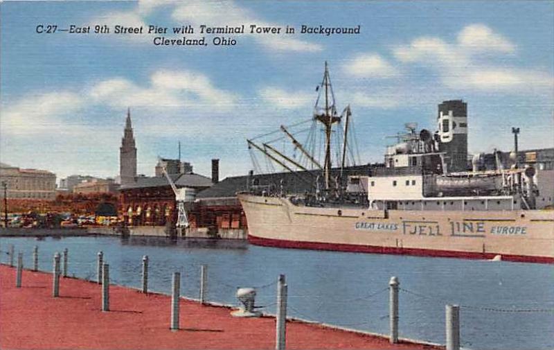 Ohio  Cleveland   East 9th Street Pier Cargo Ship Jell Line