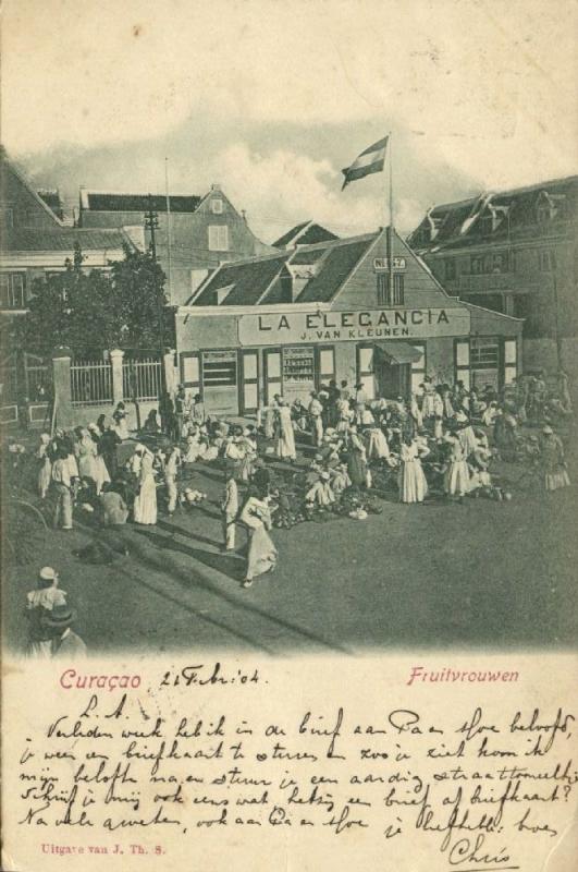 curacao, D.W.I., WILLEMSTAD, La Elegancia, Native Women Fruit Sellers (1904)