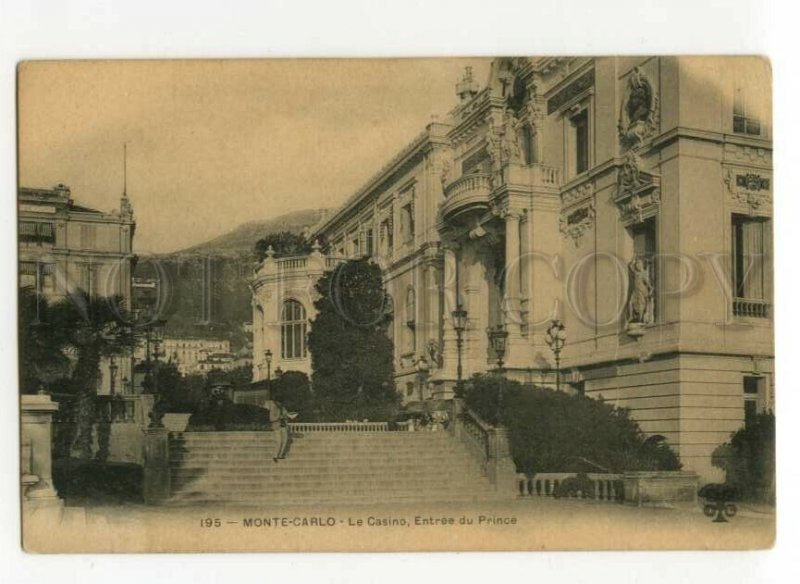 491647 Monaco Monte Carlo Casino Entrance for the Prince Vintage postcard