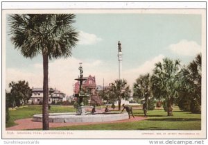Florida Jacksonville Fountain In Hemming Park Detroit Publishing