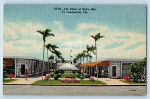 Fort Lauderdale Florida Postcard Plaza Bahia Mar Exterior c1940 Vintage Antique