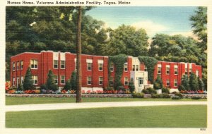 Vintage Postcard 1930's Nurses Home Veterans Administration Facility Togus ME
