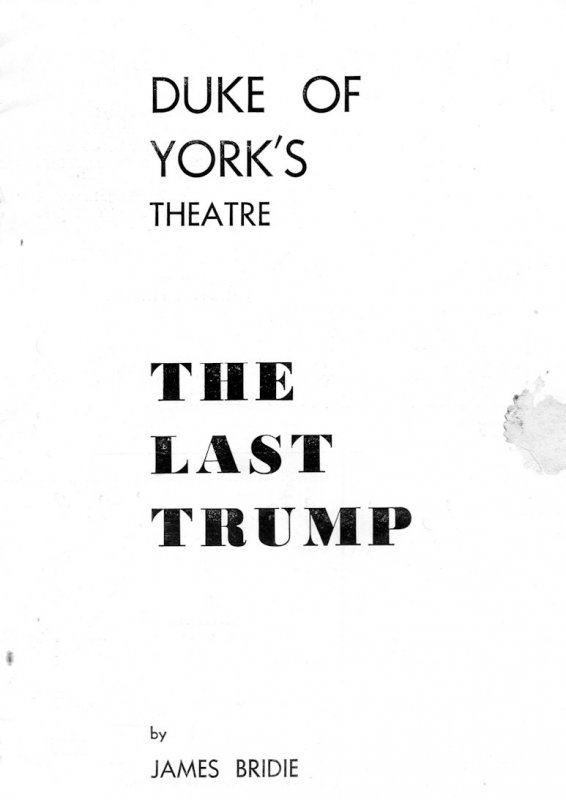 The Last Trump Seymour Hicks Duke Of Yorks Theatre Programme