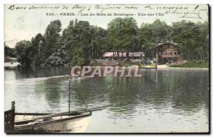 Old Postcard Paris Lake Bois de Boulogne View the & # 39ile