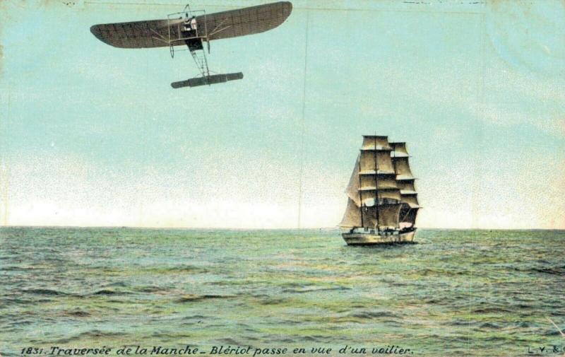 Aviation - Traversée de la Manche Blériot passe en vue d´un vailier 02.90