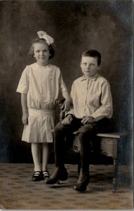 Niles Iowa 1913 Shave Family Dallas and Gladys Richland Minnesota Postcard V12