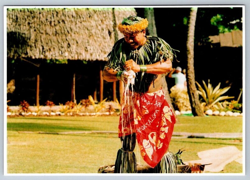 Samoan Chief Sielu Avea Coconut Milk Polynesian Culture Center Hawaii Postcard