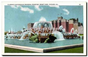 USA Old Postcard Clarence Buckingham Memorial Fountain Grant PArk Chicago Ill...