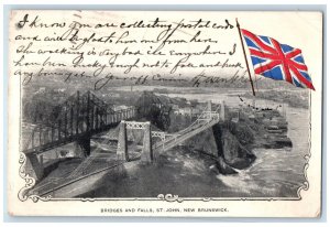 1904 Bridges and Falls St. John New Brunswick Canada Jamaica NY PMC Postcard