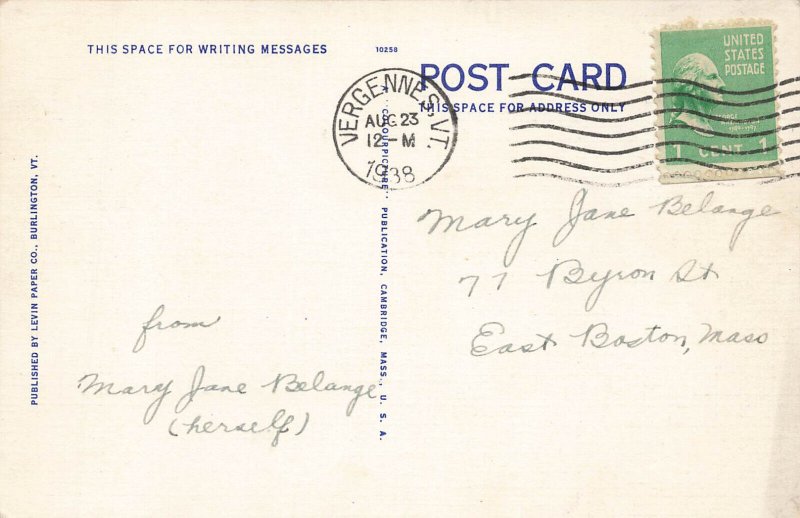 Vergennes VT Streamline Ferry Dock Here, Linen Postcard