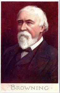 English Poet & Playwright ROBERT BROWNING ca1910's Raphael Tuck Oilette Postcard