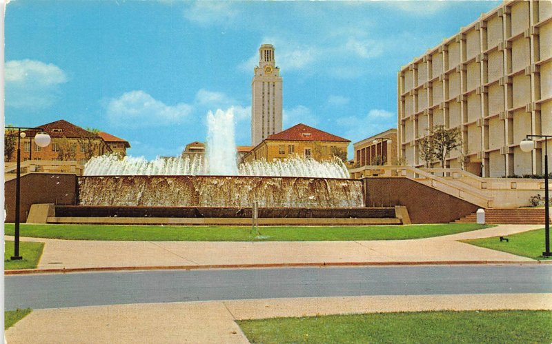 Austin Texas 1960s Postcard East Mall Fountain University Of Texas