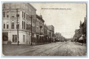 1909 National Citizens Bank Exterior Roadside Mankato Minnesota MN Postcard