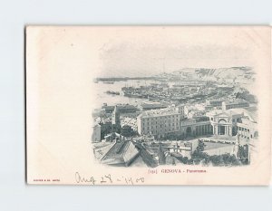 Postcard Panorama Genoa Italy