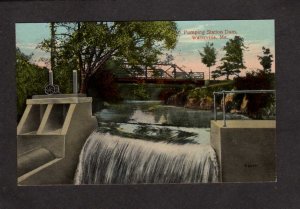 ME Pumping Station Water Dam Waterville Maine Postcard Carte Postale