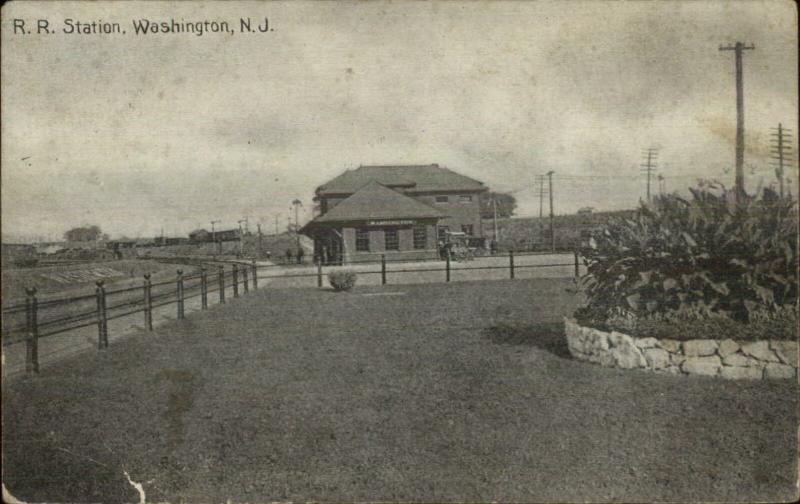 Washington NJ RR Train Depot Station c1910 Postcard