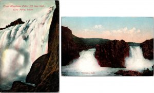 Lot of 2 Twin Falls Idaho Postcards Shoshone Falls 1908