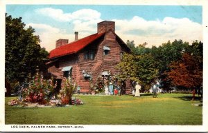 Michigan Detroit Palmer Park Log Cabin Curteich