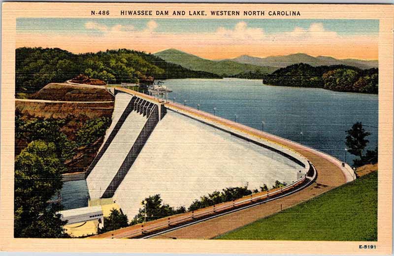 Postcard DAM SCENE Cherokee North Carolina NC AL1290