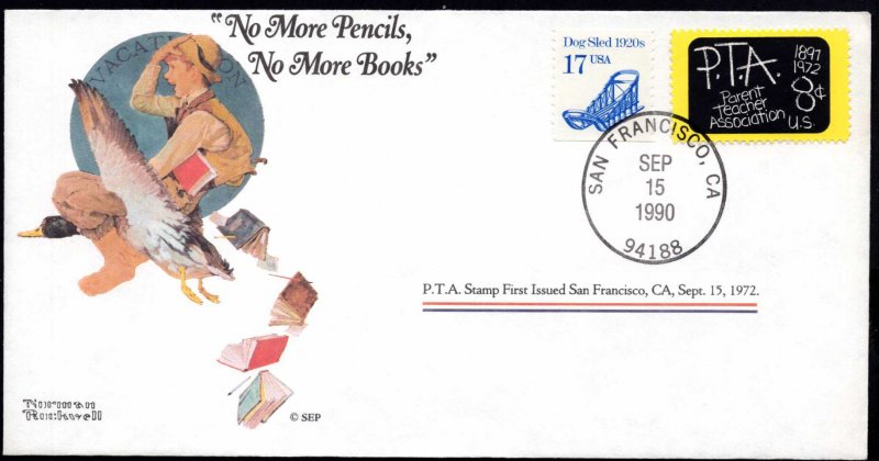 Norman Rockwell 1990 P.T.A. Stamp First Issued San Francisco, CA Sept. 15, 1972