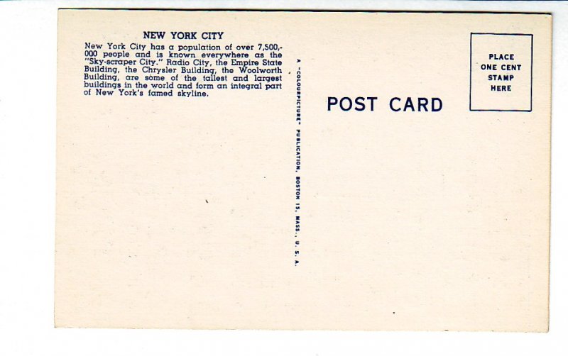 P1309 old unused postcard madison square garden new york city old cars etc