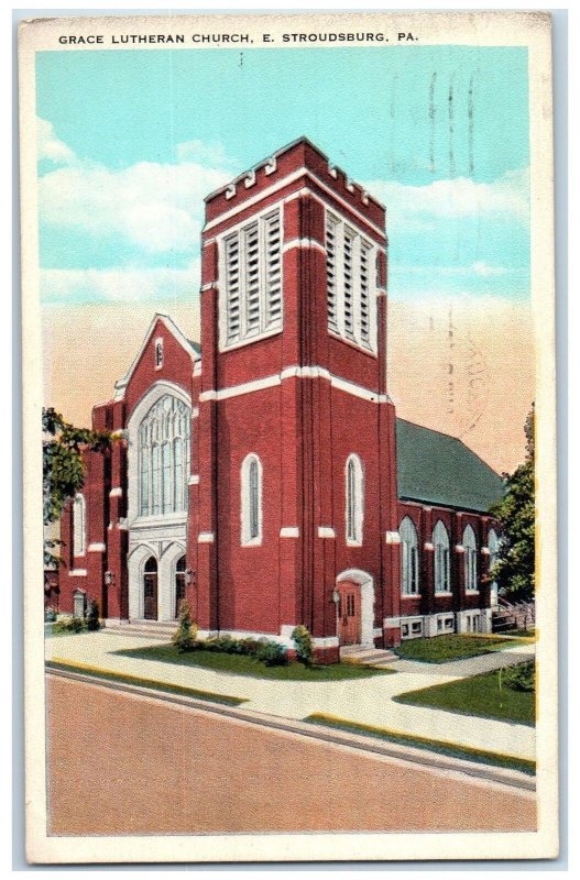 1935 Grace Lutheran Church Scene E. Stroudsburg Pennsylvania PA Posted Postcard 