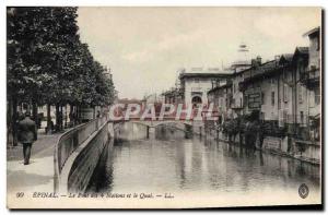 Old Postcard Epinal Le Pont Des Nations And The dock