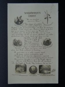 Cumbrian Lake District WILLIAM WORDSWORTH'S CREED c1924 RP Postcard G.P. Abraham