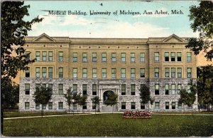 Medical Building, University of Michigan Ann Arbor c1915 Vintage Postcard I59