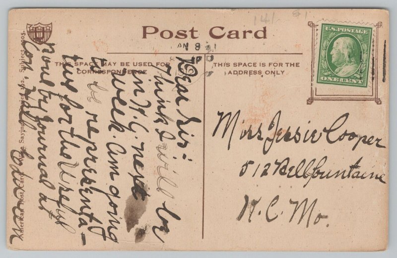 Comics~Old Man Picking Plums~HH Leonard Quote~Ullman Vintage Postcard 