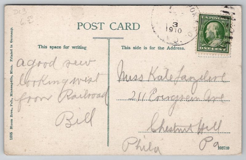 Livingston MT Montana Winter Scene And Mt Baldy 1910 Postcard H43