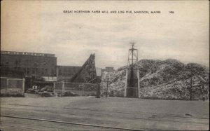 Madison Maine ME Factory Great Northern Paper Mill c1920s Postcard