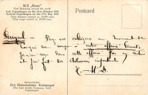 Siam East Asiatic Ship Writing on back 