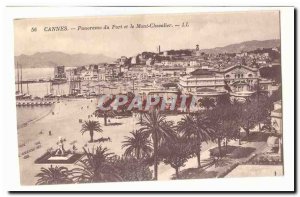 Cannes Old Postcard Panorama of the port and Mont Chevalier