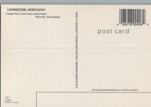 Triangle Park Downtown Lexington KY Continental Chrome Postcard